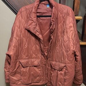 Old Navy Quilted Puffer Jacket in Rust